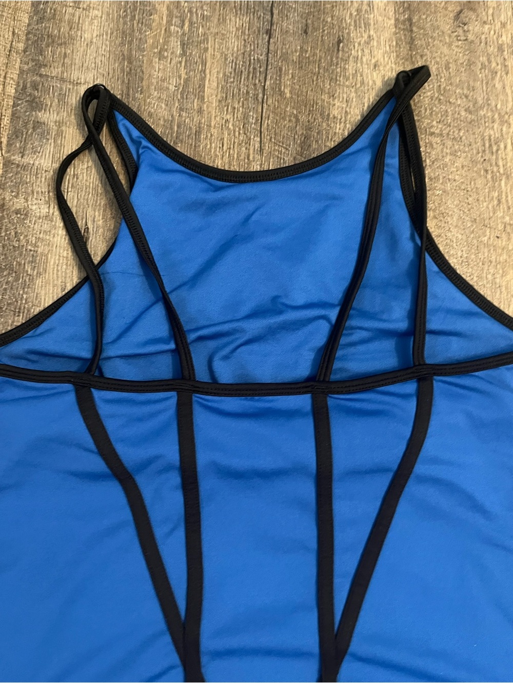 Ryka Women's XLarge Blue Tank Top with Black Trim and build in bra. - Picture 4 of 6